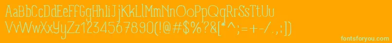 PanforteSerifLight-Schriftart – Grüne Schriften auf orangefarbenem Hintergrund
