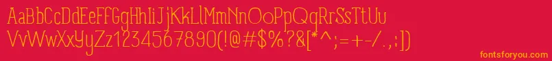 PanforteSerifLight Font – Orange Fonts on Red Background