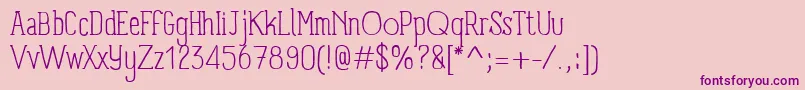 PanforteSerifLight Font – Purple Fonts on Pink Background