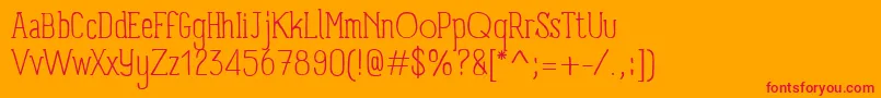 PanforteSerifLight Font – Red Fonts on Orange Background