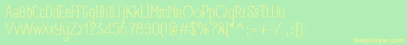 PanforteSerifLight Font – Yellow Fonts on Green Background