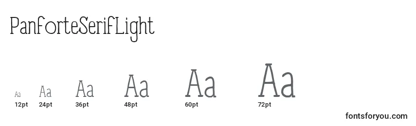 PanforteSerifLight Font Sizes