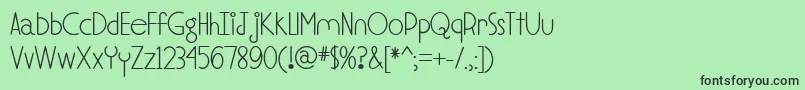 フォントMfSoulMeetsBody – 緑の背景に黒い文字