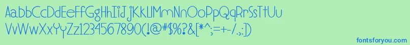 MfSoulMeetsBody Font – Blue Fonts on Green Background