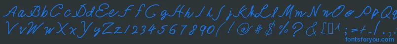 TheQueenIsHavingFun Font – Blue Fonts on Black Background