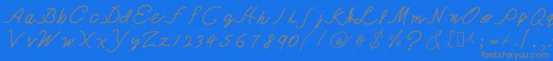 TheQueenIsHavingFun Font – Gray Fonts on Blue Background