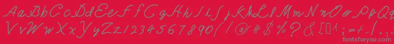 TheQueenIsHavingFun-Schriftart – Graue Schriften auf rotem Hintergrund