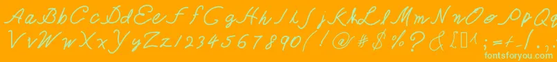 TheQueenIsHavingFun Font – Green Fonts on Orange Background