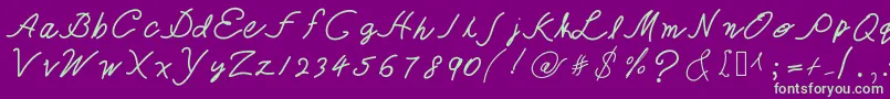 TheQueenIsHavingFun Font – Green Fonts on Purple Background