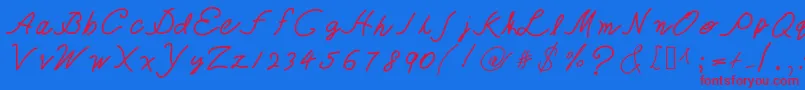 TheQueenIsHavingFun Font – Red Fonts on Blue Background