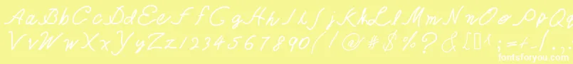 TheQueenIsHavingFun Font – White Fonts on Yellow Background