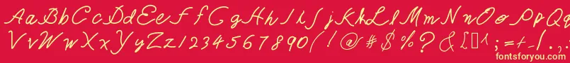 TheQueenIsHavingFun Font – Yellow Fonts on Red Background