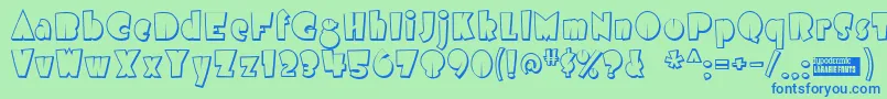 Airmoles Font – Blue Fonts on Green Background