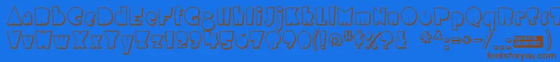 Airmoles Font – Brown Fonts on Blue Background