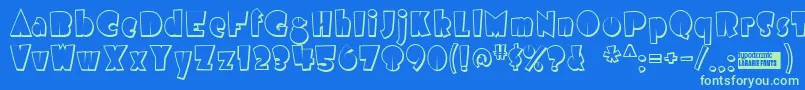 Airmoles Font – Green Fonts on Blue Background