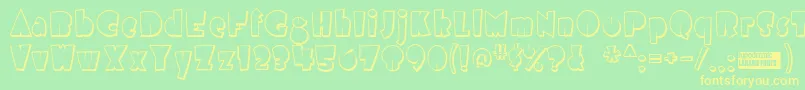 Airmoles Font – Yellow Fonts on Green Background