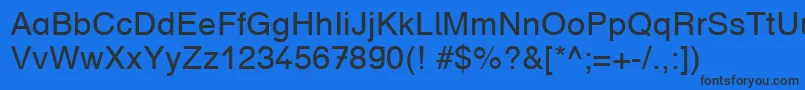 DruckschriftDb Font – Black Fonts on Blue Background