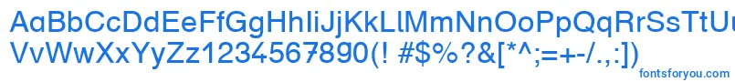 フォントDruckschriftDb – 白い背景に青い文字