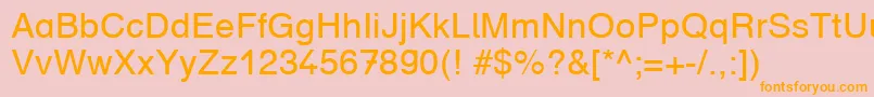 DruckschriftDb Font – Orange Fonts on Pink Background