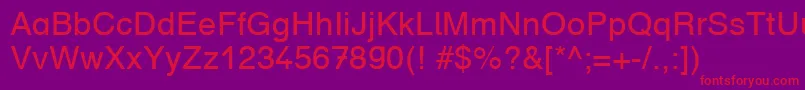 DruckschriftDb Font – Red Fonts on Purple Background