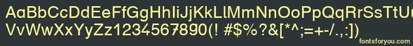 フォントDruckschriftDb – 黒い背景に黄色の文字