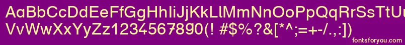 DruckschriftDb Font – Yellow Fonts on Purple Background