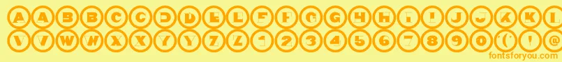 Czcionka Nonsensiquatwo – pomarańczowe czcionki na żółtym tle