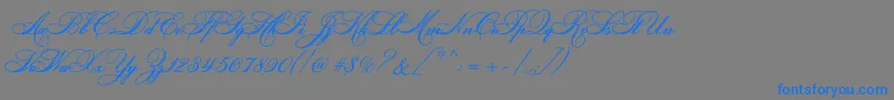 Bethoveenc-Schriftart – Blaue Schriften auf grauem Hintergrund