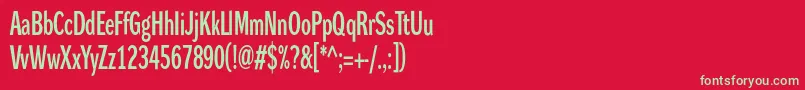 フォントDynagrotesklxcBold – 赤い背景に緑の文字