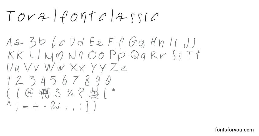 Toralfontclassicフォント–アルファベット、数字、特殊文字