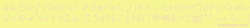 Toralfontclassic-fontti – vaaleanpunaiset fontit keltaisella taustalla