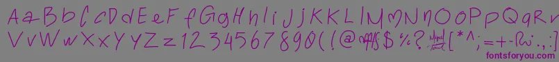 Toralfontclassic-fontti – violetit fontit harmaalla taustalla