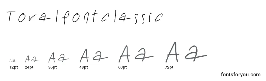Размеры шрифта Toralfontclassic