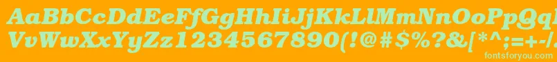 BookmanstdBolditalic Font – Green Fonts on Orange Background