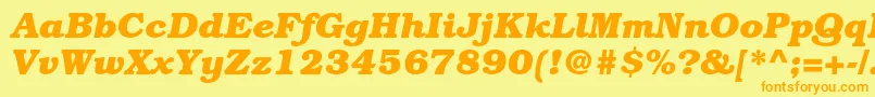 BookmanstdBolditalic Font – Orange Fonts on Yellow Background