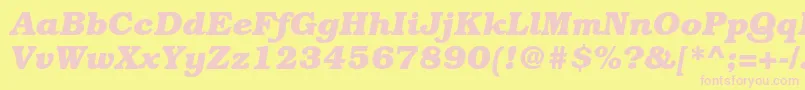 BookmanstdBolditalic Font – Pink Fonts on Yellow Background