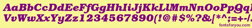 BookmanstdBolditalic Font – Purple Fonts on Yellow Background