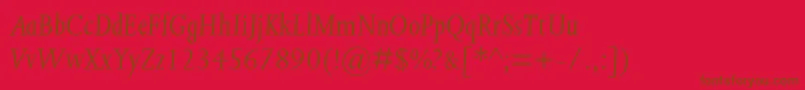 JoannaMtItalic Font – Brown Fonts on Red Background