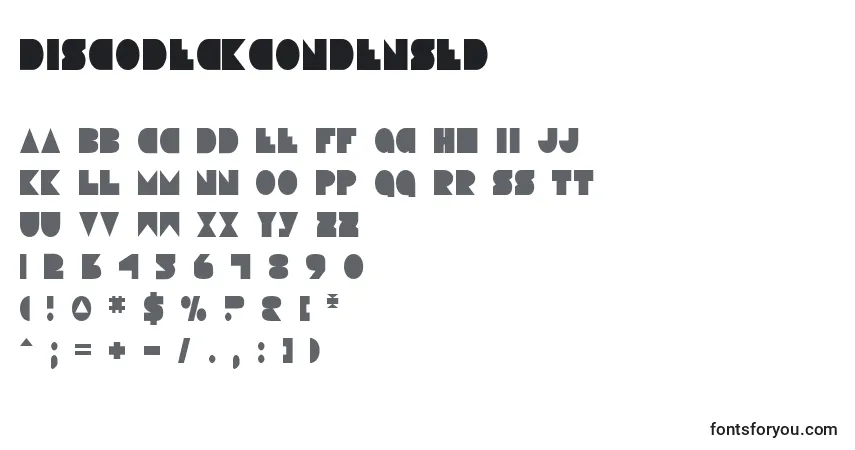 Czcionka DiscoDeckCondensed – alfabet, cyfry, specjalne znaki