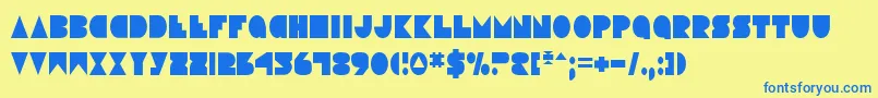 Fonte DiscoDeckCondensed – fontes azuis em um fundo amarelo