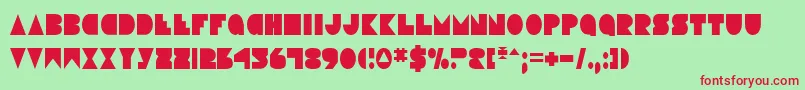 Fonte DiscoDeckCondensed – fontes vermelhas em um fundo verde