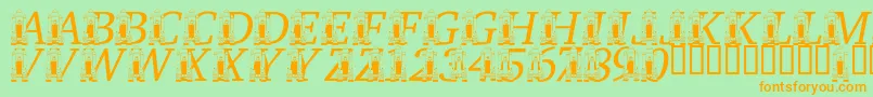 Weitere Informationen zur LmsRememberingSsChallenger-Schriftart LmsRememberingSsChallenger-Schriftart – Orangefarbene Schriften auf grünem Hintergrund