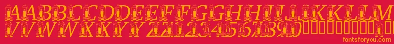 LmsRememberingSsChallenger Font – Orange Fonts on Red Background