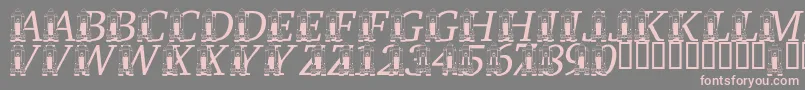フォントLmsRememberingSsChallenger – 灰色の背景にピンクのフォント