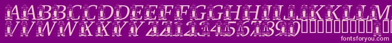 Fonte LmsRememberingSsChallenger – fontes rosa em um fundo violeta