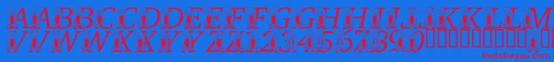 LmsRememberingSsChallenger Font – Red Fonts on Blue Background