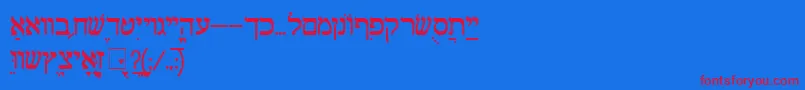 ShalomOldStyle-Schriftart – Rote Schriften auf blauem Hintergrund