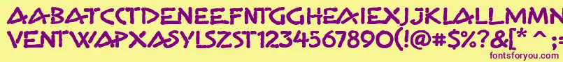 GemaitcTt Font – Purple Fonts on Yellow Background