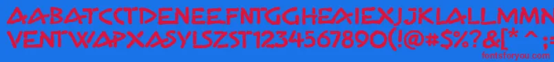 GemaitcTt Font – Red Fonts on Blue Background