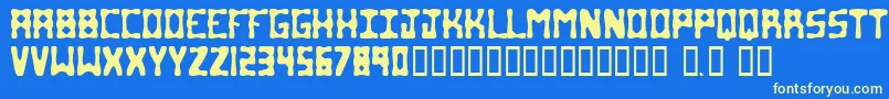 Lumpie Font – Yellow Fonts on Blue Background